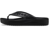 Crocs Femme Via Plate-Forme Flip Sandale, Noir, 39 EU