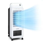 Portable Air Cooler Fan Humidifier 6 Speed 3 Modes Timer LED Remote 45 W White