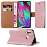 MAA Case For Galaxy A40 Phone Case Luxury Leather Magnetic Flip Card Holder Wallet Stand View Protective Cover For Samsung Galaxy A40 (Rosegold)