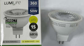3x 5W (=50W) LumiLife LED 12V MR16, GU5.3, 2700K Reflector Spot Light Bulb Lamps