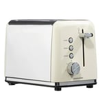 Daewoo Kensington, Toaster 2 Slice, Stainless Steel, Removable Crumb Tray, Defrost, Reheat And Browning Controls, Cancel Function, High Lift Lever, Easy To Clean, Cream