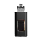 QWERBAM 4 In 1 Multi-function Type C USB Flash Drive 32GB Mobile Phone OTG USB Pen Drive 64GB 16GB 128GB Metal Pen Drive 256G High Speed (Capacity : 128GB, Color : Black)