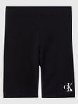 Calvin Klein Jeans Girls Ck Logo Cycling Shorts - Ck Black, Black, Size Age: 16 Years, Women