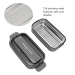 (Grey) Lunch Container Microwave Safe Portable Bento Lunch Box 700ml