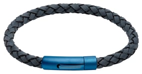 Unique & Co B439AB/21CM Blue Leather |  Matte Blue IP Clasp Jewellery