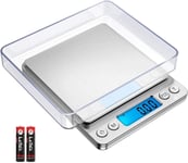 Criacr Digital Pocket Scales, 500G High-Precision Kitchen Scales, Stainless Stee