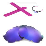 Walleva Polarized Purple Vented Lenses And Rubber Kit For Oakley Split Jacket