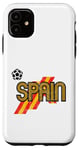 Coque pour iPhone 11 Ballon de football Euro rétro Espagne