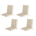 Set med 4 sittdynor 108 x 50 x 5 cm stolsdynor med knytband, sittdyna utomhus inomhus, sittdyna, bänkdyna för trädgårdsmöbler, s