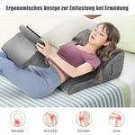 Kilkuddsset ergonomisk ryggkudde med sidfickor och tvättbar överdragsstödkudde för nacke 47,5 x 23,5 x 54 cm grå