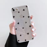 DEFBSC Case for iPhone SE 2022(5G) / 2020, iPhone 7/8, Clear Glitter TPU Case Love-Heart Shape Design Transparent Shockproof Protective Phone Case for iPhone 7/8 / SE 2020 / SE 2022 - Black