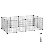 Guinea Pig Playpen, Inomhuskanin Run Hutch Cage, Stor Träningskåp, Diy -metallmodulärt Staket För Hamster, Husdjur, Små Djur, Svart