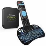 NANO MAX 4GB+64GB Android TV Box 10.0 HD Media Player+Mini Wireless Keyboard UK