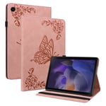 Samsung Galaxy Tab A8 Fodral med fjärilar, Rosa