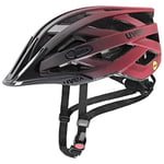 uvex i-vo cc MIPS - Lightweight All-Round Bike Helmet for Men & Women - MIPS System - Individual Fit - Black-Red - 52-57 cm