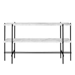 Gubi - TS Console - 2 hyllplan Svart Metall Marmor Bianco Carrara - Avlastningsbord - GamFratesi - Vit - Metall/Sten