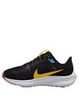 Nike Air Zoom Pegasus 40 Trainers - Black/Yellow, Black/Yellow, Size 3, Women
