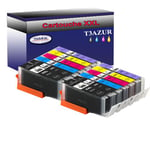 Lot de 12 Cartouches Compatibles pour Canon Pixma TS8350, TS8351 - T3AZUR