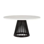 Tom Dixon - Fan Large Black Side Table Rund Marmor Ø90 - Vit - White - Vit - Soffbord - Trä/Sten