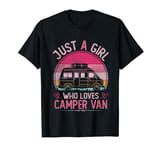 Just A Girl Who Loves Camper Van, Vintage Camper Van Girls T-Shirt