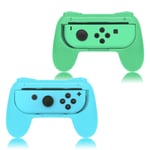 FYOUNG Controller Grip for JoyCon Compatible with Nintendo Switch & Switch OLED Model, Comfort JoyCon Holder Accessories (2 Pack) - Light Green/Blue