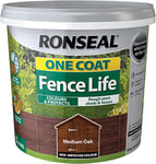 RONSEAL RSLOCFLMO5L One Coat Fence Life, Medium Oak, 5 Litre