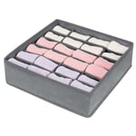 Låd Organizer, 24 Vikbara Förvaringslådor, Strumpor, Underkläder, Slipsar, Näsdukstillbehör Förvaringslåda (2-pack) grey