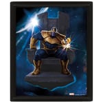Poster Marvel en 3D (Thanos in Avengers : Infinity War Design) - Poster lenticulaire 3D dans un cadre boîte - 25 x 20 x 1,5 cm - Cadeaux Marvel pour homme et femme - Produit officiel