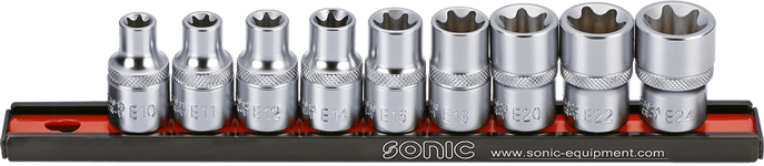 Hylssats Torx Invändig 1/2" E10-E24 Med Hållare 9-Delar Sonic