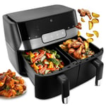 Dual Air Fryer Digital Kitchen Oven Rapid Healthy Frying Cooker Multi-Function