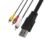 USB til 3 RCA-kabel Audio Videokabel 1,5 M USB-M TIL RCA-M 1,5 M 1.5m USB-M to RCA-M