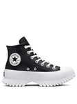 Converse Chuck Taylor All Star Lugged Leather Hi-Tops - Black/White, Black/White, Size 3, Women