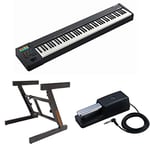 Roland A-88MK2 MIDI Keyboard controller bundle with KS-10Z Keyboard stand and Piano style sustain pedal DP-10