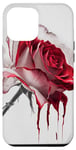 Coque pour iPhone 13 Pro Max Croquis De Couleur Rouge Dégoulinant De Rose Fondante