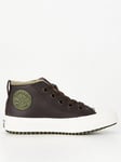 Converse Kid's Converse Chuck Taylor All Star Street Boot Leather Mid Top, Brown, Size 2