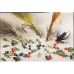 Fly Tying Eyes, Damsel Eyes, joined together to give perfect eyes for fly tying (Red, Large)