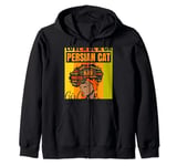 Black Independence Day - Love a Black Persian Cat Girl Zip Hoodie