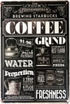 Not Applicable Fashionable The Four Fundamentals of Brewing Starbucks Coffee Grind Retro Vintage Metal Sign 8X12 inchs Metal tin Sign