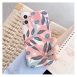 Cute Leaf Plant Phone Case for iPhone 12 Mini Pro MAX 6 7 8 11 S Plus x s xr max Liquid Silicone Full Body Soft Back Cover Gifts，A,For iPhone 12Pro Max