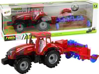 Leantoys Röd Traktor Med Plog Friktionsdriven
