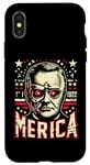 Coque pour iPhone X/XS Franklin D. Roosevelt Funny July 4th American US Flag Merica