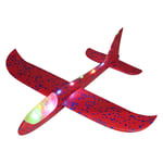 Throwing Airplane Children Toy Gliding Aircraft Model Night Plane Night Light Gliding Light Broken-Resistant Foam Plane, Red