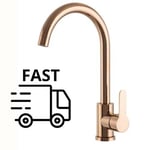 Sink Tap Rose Gold Kitchen Faucet Mixer Single Lever Rose Gold Shine Tap UK