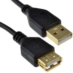 kenable GOLD USB 2.0 EXTENSION Lead 24AWG High Speed Cable A Plug to Socket 0.3m [0.3 metres]