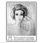YARDLEY LAVENDER PERFUME Vintage Retro Advert METAL WALL SIGN PLAQUE print