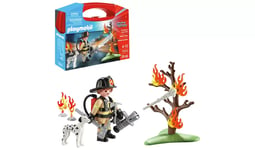 Playmobil 70310 Fire Rescue Small Carry Case Figure Fighter With A Safety Helmet