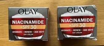 Olay Niacinamide + SPF30 Day Cream 50ml | Hydrate | Renew | Age Defy | New | X 2