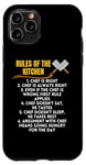Coque pour iPhone 11 Pro Rules Of The Kitchen Funny Master Cook Restaurant Chef Blague