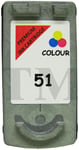 Remanufactured CL 51 Colour Ink Cartridge to fit Canon MP160 Printers