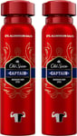 2x Old Spice CAPTAIN Deodorant Body Spray 150ml, 0% Aluminium Salts